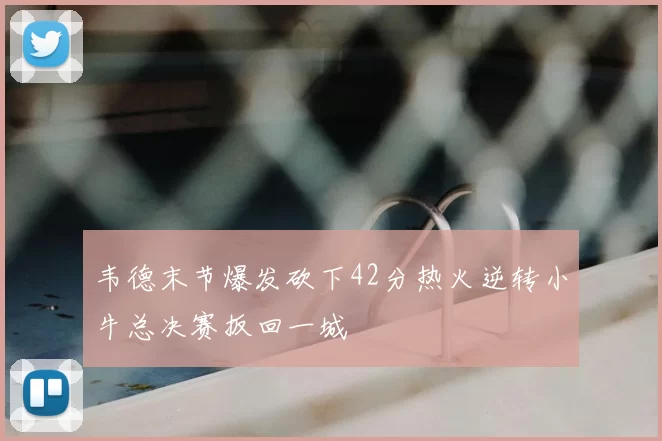 韦德末节爆发砍下42分热火逆转小牛总决赛扳回一城